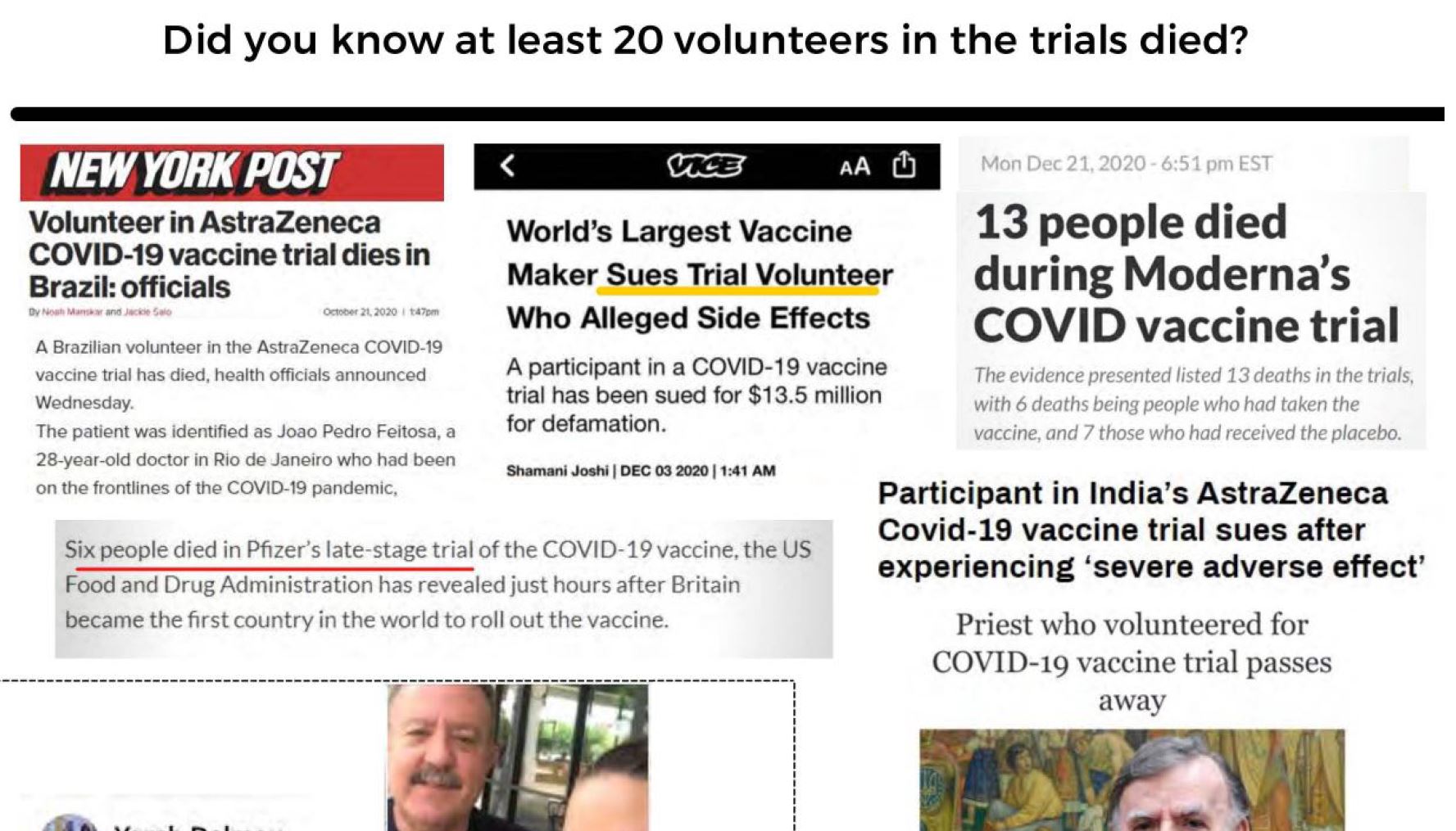 COVID TRIAL DEATHS