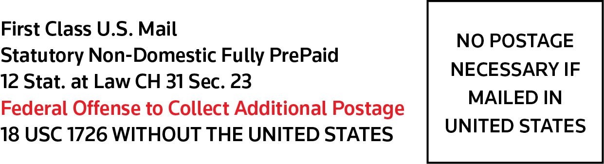 No Postage Necessary Sample